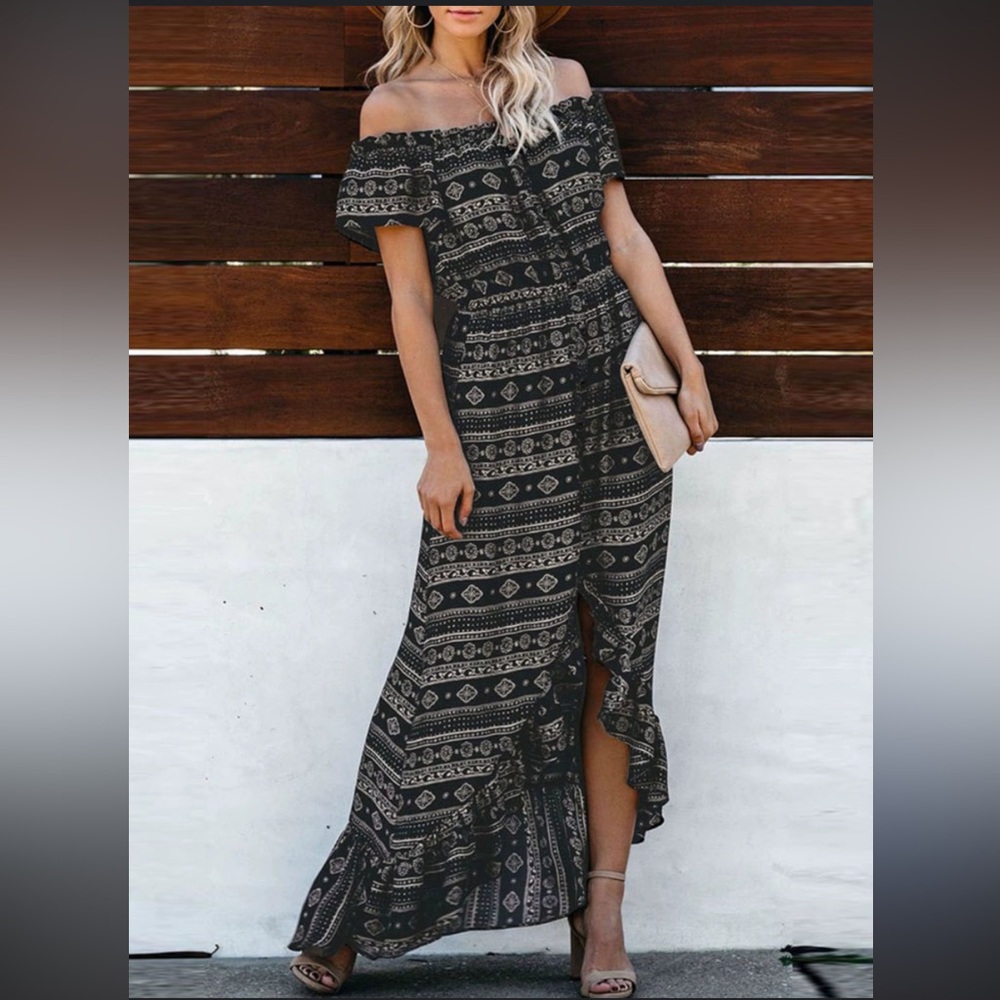 VICI Off The Shoulder Ruffle Boho Dress Size Small
